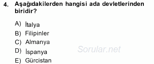 Uluslararası Hukuk 2 2014 - 2015 Tek Ders Sınavı 4.Soru