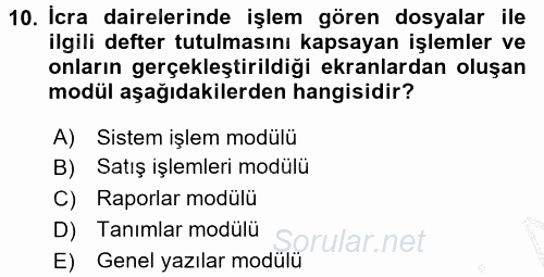 Ulusal Yargı Ağı Projesi 2 2016 - 2017 3 Ders Sınavı 10.Soru