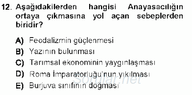 Anayasa 1 2012 - 2013 Ara Sınavı 12.Soru