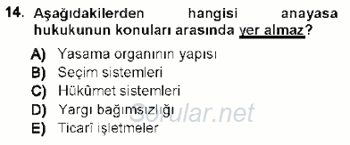 Anayasa 1 2012 - 2013 Ara Sınavı 14.Soru