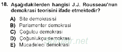 Anayasa 1 2012 - 2013 Ara Sınavı 18.Soru