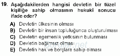 Anayasa 1 2012 - 2013 Ara Sınavı 19.Soru