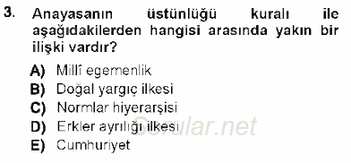 Anayasa 1 2012 - 2013 Ara Sınavı 3.Soru