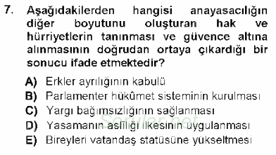 Anayasa 1 2012 - 2013 Ara Sınavı 7.Soru