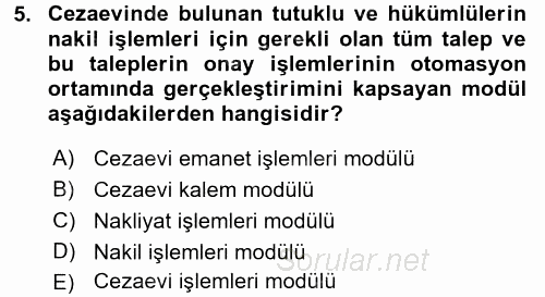 Ulusal Yargı Ağı Projesi 2 2017 - 2018 Ara Sınavı 5.Soru