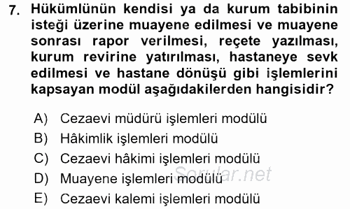 Ulusal Yargı Ağı Projesi 2 2017 - 2018 Ara Sınavı 7.Soru