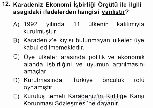 Kamu Özel Kesim Yapısı Ve İlişkileri 2014 - 2015 Dönem Sonu Sınavı 12.Soru