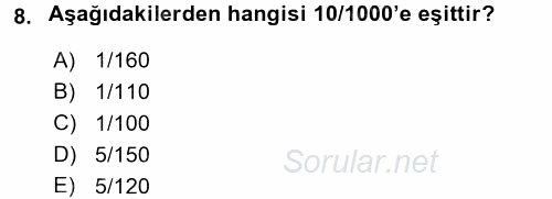 Finans Matematiği 2017 - 2018 Ara Sınavı 8.Soru