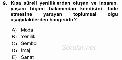 Tüketim Bilinci ve Bilinçli Tüketici 2015 - 2016 Ara Sınavı 9.Soru