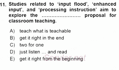 Dil Edinimi 2015 - 2016 Dönem Sonu Sınavı 11.Soru