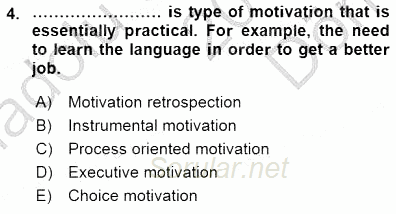 Dil Edinimi 2015 - 2016 Dönem Sonu Sınavı 4.Soru