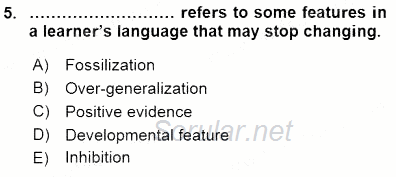Dil Edinimi 2015 - 2016 Dönem Sonu Sınavı 5.Soru
