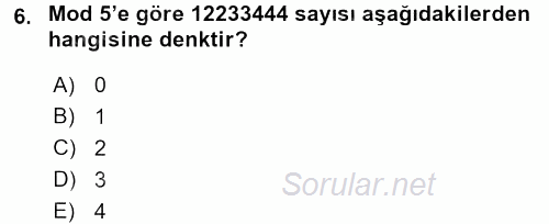 Matematik 2 2016 - 2017 Dönem Sonu Sınavı 6.Soru