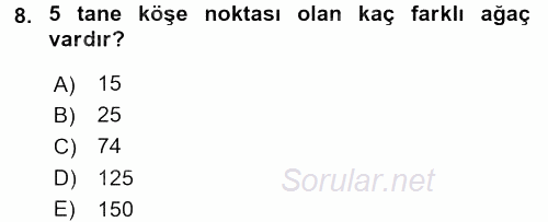 Matematik 2 2016 - 2017 Dönem Sonu Sınavı 8.Soru