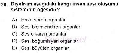 Okulöncesinde Müzik Eğitimi 1 2015 - 2016 Ara Sınavı 20.Soru