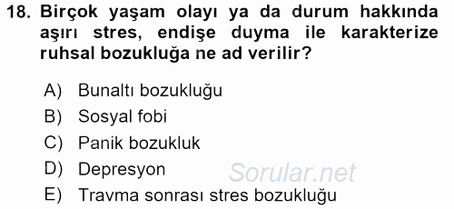 Çatışma ve Stres Yönetimi 2 2015 - 2016 Ara Sınavı 18.Soru