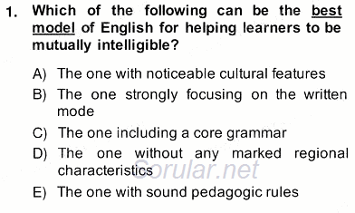 Dilbilgisi Öğretimi 2013 - 2014 Ara Sınavı 1.Soru