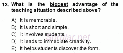 Dilbilgisi Öğretimi 2013 - 2014 Ara Sınavı 13.Soru