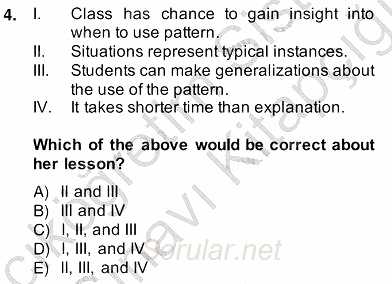 Dilbilgisi Öğretimi 2013 - 2014 Ara Sınavı 4.Soru