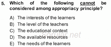 Dilbilgisi Öğretimi 2013 - 2014 Ara Sınavı 5.Soru