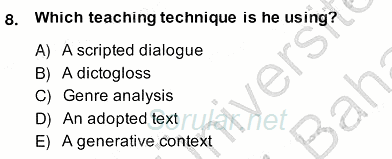 Dilbilgisi Öğretimi 2013 - 2014 Ara Sınavı 8.Soru