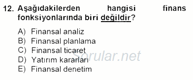 Etkinlik Yönetimi 2012 - 2013 Dönem Sonu Sınavı 12.Soru