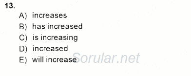 Bağlamsal Dilbilgisi 2 2014 - 2015 Dönem Sonu Sınavı 13.Soru