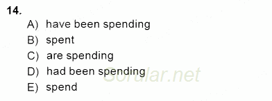 Bağlamsal Dilbilgisi 2 2014 - 2015 Dönem Sonu Sınavı 14.Soru