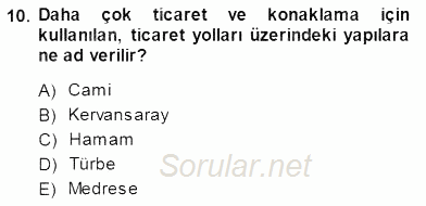 Akdeniz Uygarlıkları Sanatı 2013 - 2014 Dönem Sonu Sınavı 10.Soru