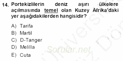 Akdeniz Uygarlıkları Sanatı 2013 - 2014 Dönem Sonu Sınavı 14.Soru
