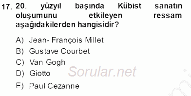 Akdeniz Uygarlıkları Sanatı 2013 - 2014 Dönem Sonu Sınavı 17.Soru