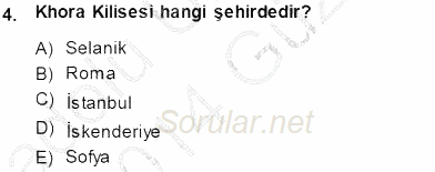 Akdeniz Uygarlıkları Sanatı 2013 - 2014 Dönem Sonu Sınavı 4.Soru