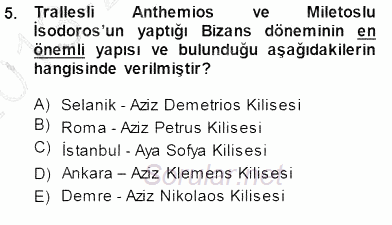 Akdeniz Uygarlıkları Sanatı 2013 - 2014 Dönem Sonu Sınavı 5.Soru