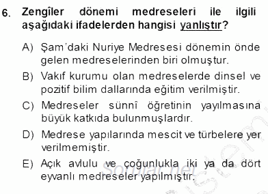 Akdeniz Uygarlıkları Sanatı 2013 - 2014 Dönem Sonu Sınavı 6.Soru