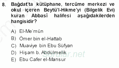 Akdeniz Uygarlıkları Sanatı 2013 - 2014 Dönem Sonu Sınavı 8.Soru