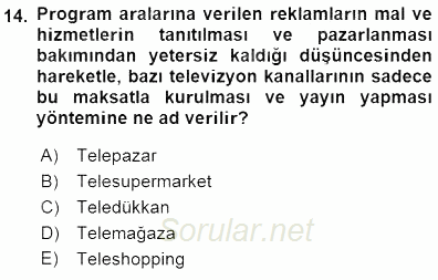 Tüketici Hukuku 2015 - 2016 Dönem Sonu Sınavı 14.Soru