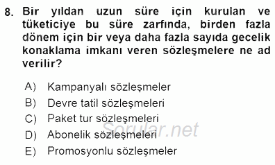 Tüketici Hukuku 2015 - 2016 Dönem Sonu Sınavı 8.Soru