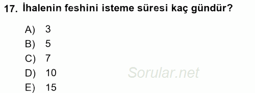 İcra İflas Hukuku 2015 - 2016 Ara Sınavı 17.Soru