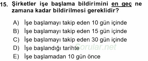 Vergi Ceza Hukuku 2015 - 2016 Ara Sınavı 15.Soru