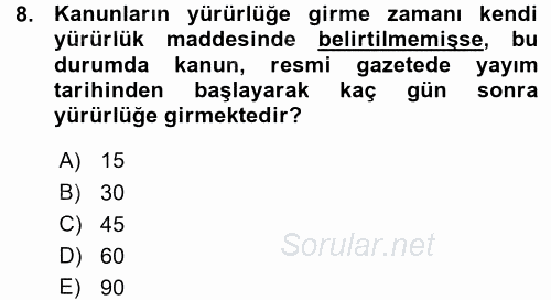 Vergi Ceza Hukuku 2015 - 2016 Ara Sınavı 8.Soru