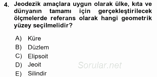 Bilgisayar Destekli Harita Yapımı 1 2017 - 2018 Ara Sınavı 4.Soru