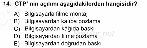 Halkla İlişkiler Uygulama Teknikleri 2014 - 2015 Ara Sınavı 14.Soru