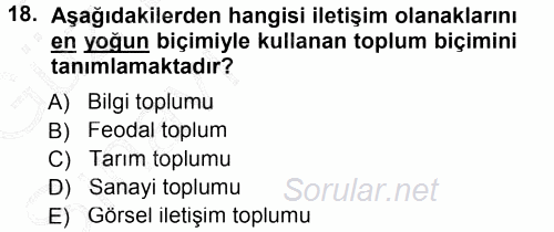 Halkla İlişkiler Uygulama Teknikleri 2014 - 2015 Ara Sınavı 18.Soru