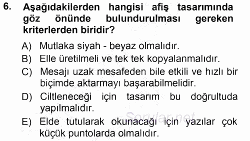Halkla İlişkiler Uygulama Teknikleri 2014 - 2015 Ara Sınavı 6.Soru