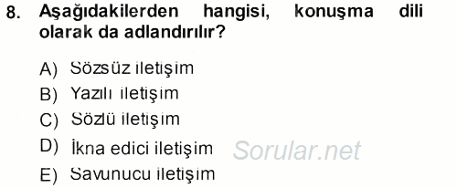 Perakendecilikte Müşteri İlişkileri Yönetimi 2013 - 2014 Ara Sınavı 8.Soru