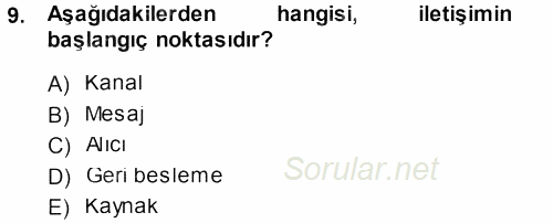 Perakendecilikte Müşteri İlişkileri Yönetimi 2013 - 2014 Ara Sınavı 9.Soru