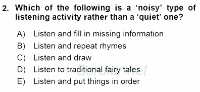 Çocuklara Yabancı Dil Öğretimi 1 2015 - 2016 Dönem Sonu Sınavı 2.Soru