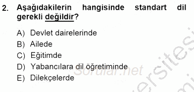 Türkçe Sözlü Anlatım 2012 - 2013 Dönem Sonu Sınavı 2.Soru