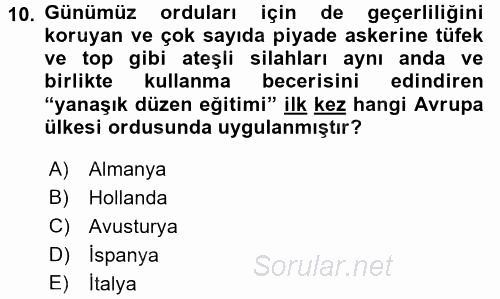 Osmanlı Yenileşme Hareketleri (1703-1876) 2017 - 2018 Ara Sınavı 10.Soru