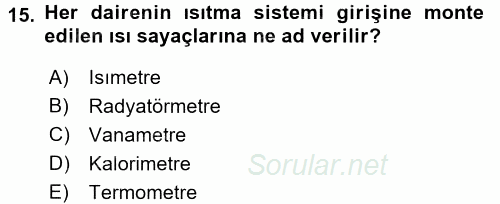 Ev Teknolojisi 2017 - 2018 Ara Sınavı 15.Soru